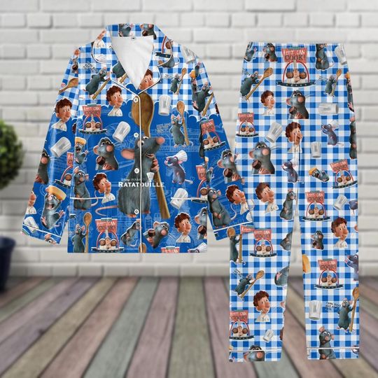 Ratatouille Pajamas Set, Little Chef Remy Pajamas, Disney Pixar Movie Holiday Pajamas, Ratatouille Pjs, Pjs Gift For Her, Halloween Gif