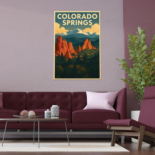 Waterproof Colorado Mountain Landscape Coated Silk Poster for Wall Decor