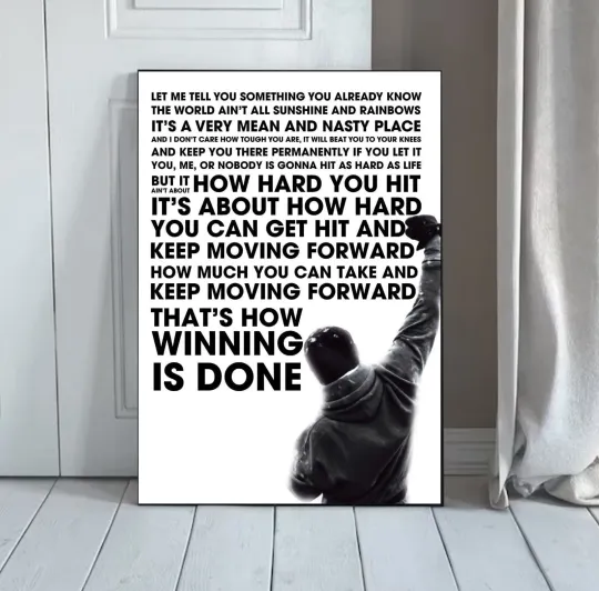 Rocky Balboa Motivational Quote Silk Poster