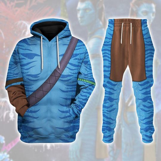 Halloween Jake Costume 3D Hoodie Jogger Set, Alien Cosplay Hoodie, Way Water Shirt, Avatar 3 Cosplay Shirt, Halloween Costume Tee