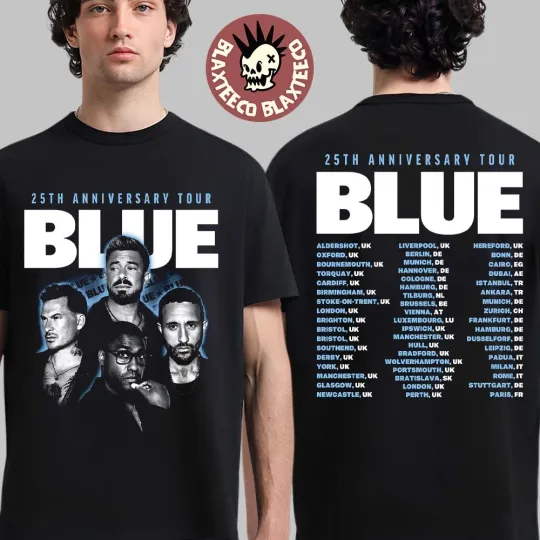 Discover Blue 25th Anniversary 2026 Tour UK And EU Merch Photo T-Shirt Unisex