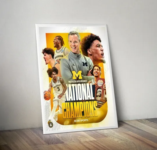 Michigan Wolverines 2026 NCAA Basketball National Champions Poster