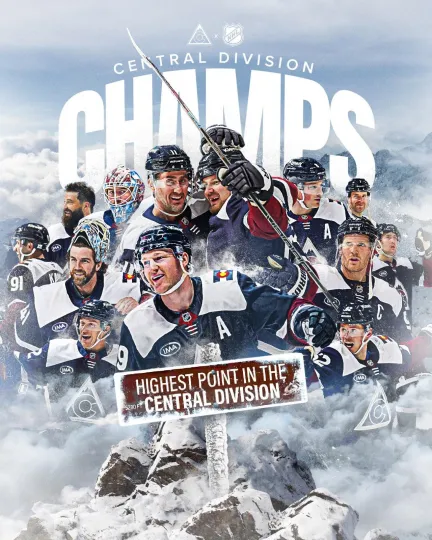 Discover Colorado Avalanche 2026 Central Division Champions NHL Poster