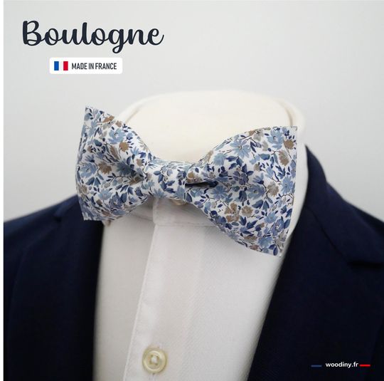 Blue Liberty Bowtie, floral pattern, "Boulogne", grooms bowtie, father and son bowtie, wedding bowtie, fathers day gift