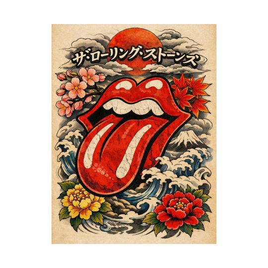 Rolling Stones Japanese Style Poster | Satin Poster