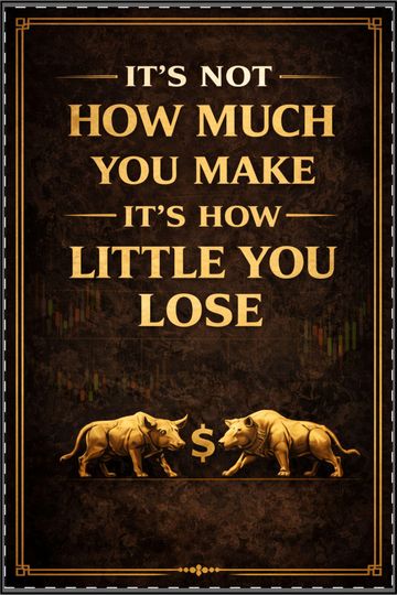 Investor Risk Management Motivational Satin Poster | Trader Office Wall Art