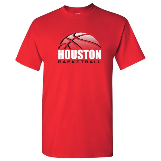 University of Houston Cougars Basketball Shadow Short Sleeve T-Shirt - Red