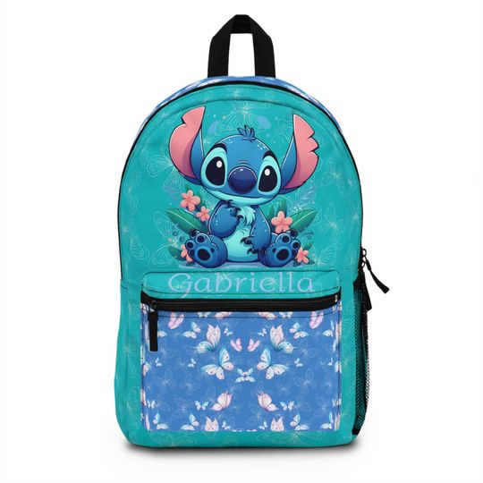 Discover Custom Stitch Character Floral Butterflies Pattern Backpack