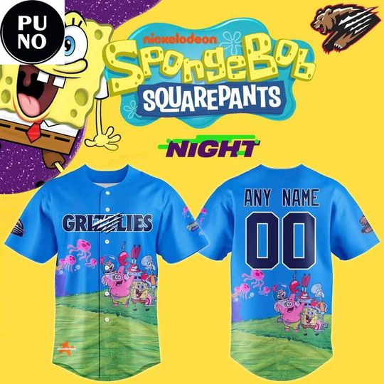 Fresno Grizzlies x SpongeBob Night 2026 Personalized Baseball Jersey