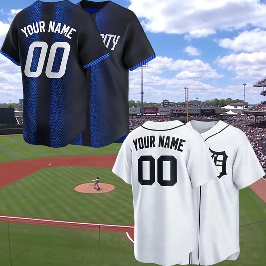 Personalized Detroit Tigers Baseball Jersey, Custom Name Number