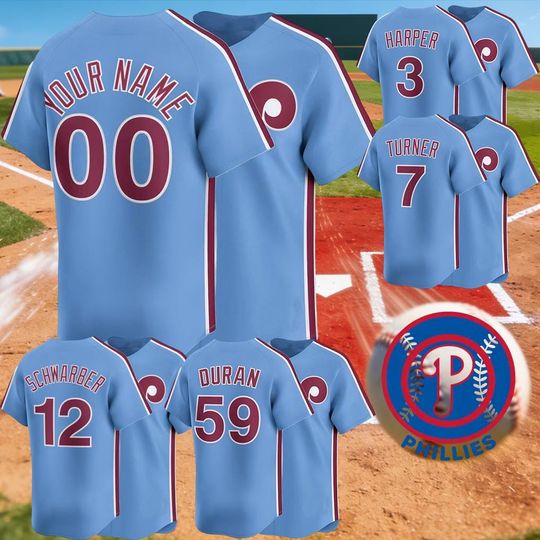 Personalized Philadelphia Phillies Baseball Jersey, Custom Name Number