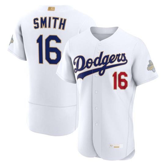 Personalized Will Smith #16 Dodgers White Baseball Jersey, Men's Youth