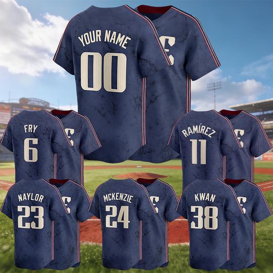 Discover Personalized Cleveland Guardians City Connect Jersey, Custom Name Number, Navy Polyester Baseball Shirt