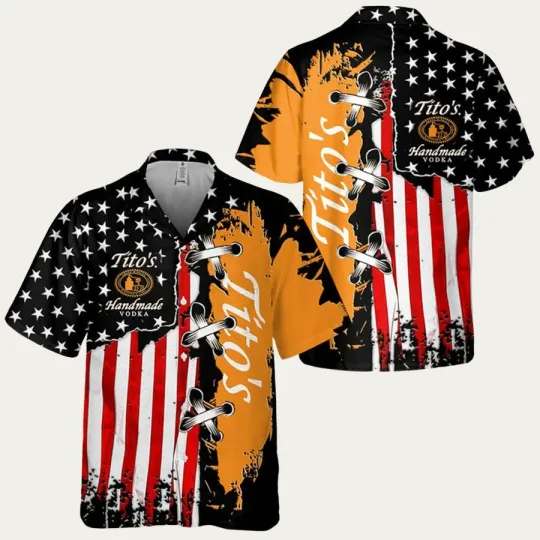 Discover Tito8217s Handmade Vodka Us Flag Hawaiian Shirt