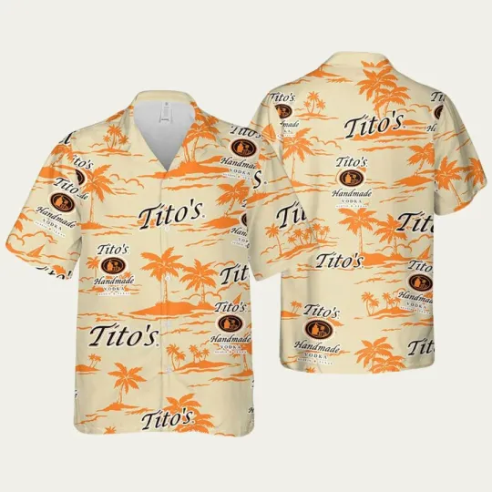 Tito8217s Vodka Hawaiian Beach Pattern Summer Beer Hawaiian Shirt