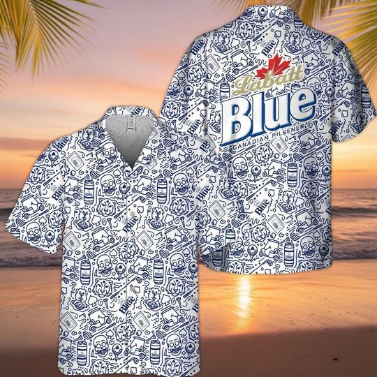 CCOORS Banquet Doodle Art Hawaiian Style Shirt, Casual Summer Outfit, Tropical Beach Wear, Bachelor Party Shirt, Gift for Husband