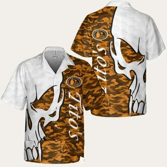 Tito8217s Handmade Vodka Skull Aloha Summer Beach Hawaiian Shirt