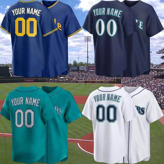 Custom Seattle Mariners Baseball Jersey, Personalized Fan Apparel