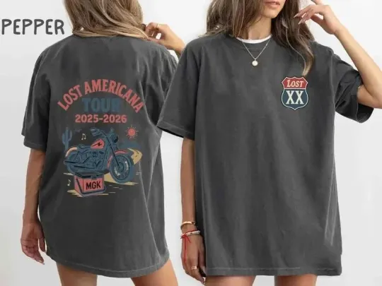 MGK Lost Americana Tour 2025 2026 Shirt Vintage Motorcycle Biker Tee Unisex