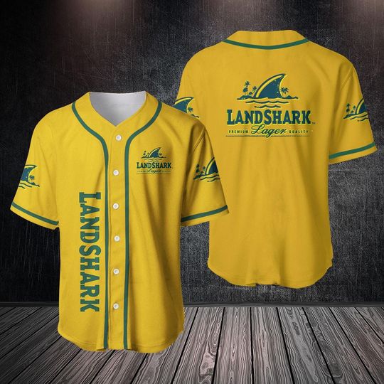 Landshark Lager Beer Baseball Jersey, Drinking Lovers Jersey, Landshark Fan Jersey Shirt, Beer Lover Jersey