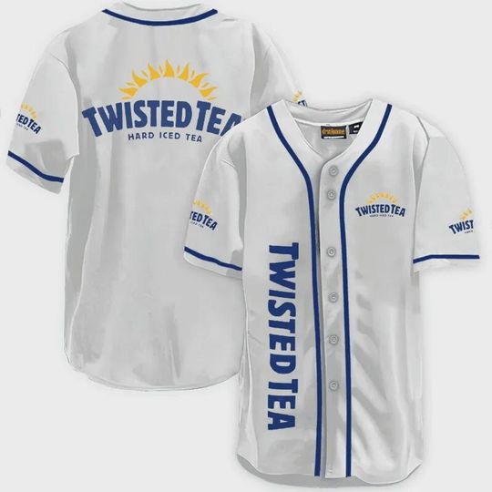 Twisted Tea Baseball Jersey Shirt Vintage Style Button Up 3D Shirt Streetwear Mens Shirt Casual Party Shirt  Gift for Men Women