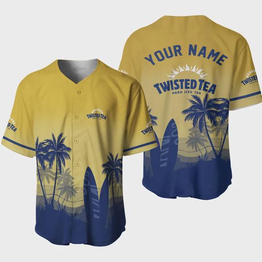 Twisted Tea Baseball Jersey Shirt Vintage Style Button Up 3D Shirt Streetwear Mens Shirt Casual Party Shirt  Gift for Men Women