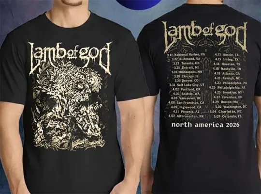 Lamb Of God North America Tour 2026 Tour Dates Two Sided Unisex T-Shirt