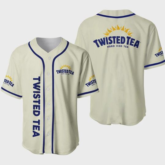Twisted Tea Baseball Jersey Shirt Vintage Style Button Up 3D Shirt Streetwear Mens Shirt Casual Party Shirt  Gift for Men Women