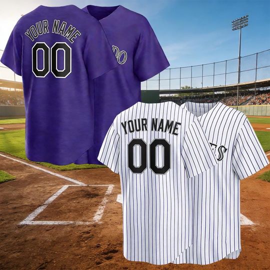 Customizable Baseball Jersey, Purple or Pinstripe, Men Youth Sportswear,Memorial Day gift,An amazing birthday gift