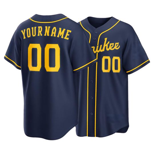 Discover Milwaukee Inspired Baseball Team Jersey,Customized Stitched Name & Number Shirt Personalized Gift for Men Kids and Baseball Fans