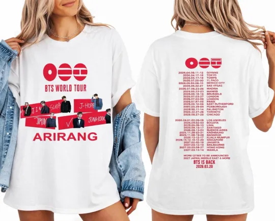 Discover BTS World Tour 2026 Jungkook ARIRANG Kpop Concert Shirt, Merch Gift for Kpop Fan
