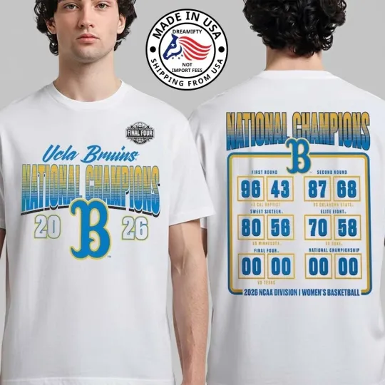 Discover UCLA Bruins Women's Basketball 2026 NCAA National Champions Bracket T-Shirt