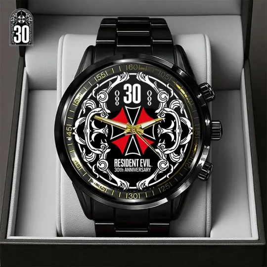 Resident Evil 30th Anniversary Black Stainless Steel Watch