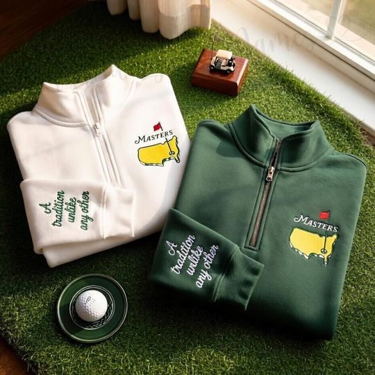 Golf Tournament Embroidered Quarter Zip Sweatshirt  Golf Tradition Apparel