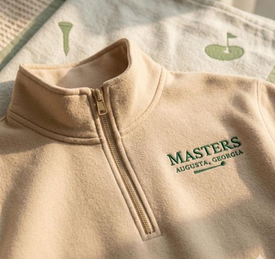 Masters Golf Augusta Georgia Quarter Zip, Vintage Golf Embroidered Sweatshirt, Golf Tournament Shirt, Country Club Style, Golf Lover Gift