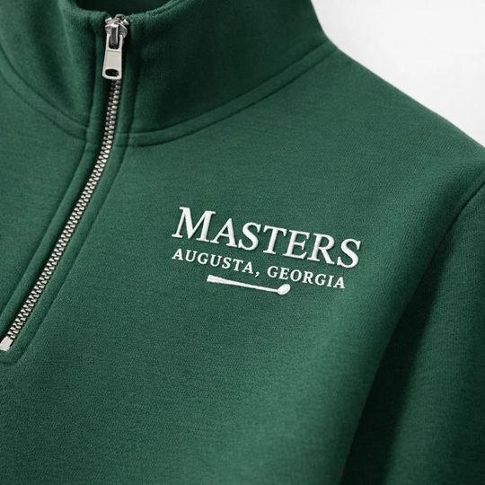 Discover Masters Augusta Georgia Quarter Zip | Golf Tournament Pullover | Vintage Golf Sweatshirt | Embroidered Golf Quarter Zip | Country Club Style