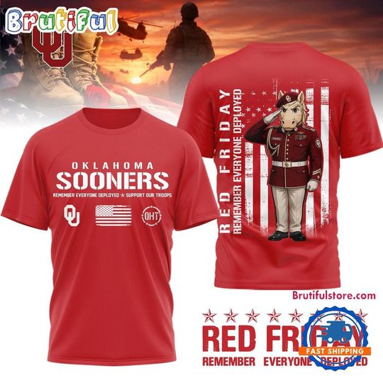 Oklahoma Sooners  Red Friday Remember Everyone Deployed Limited 3D Shirt