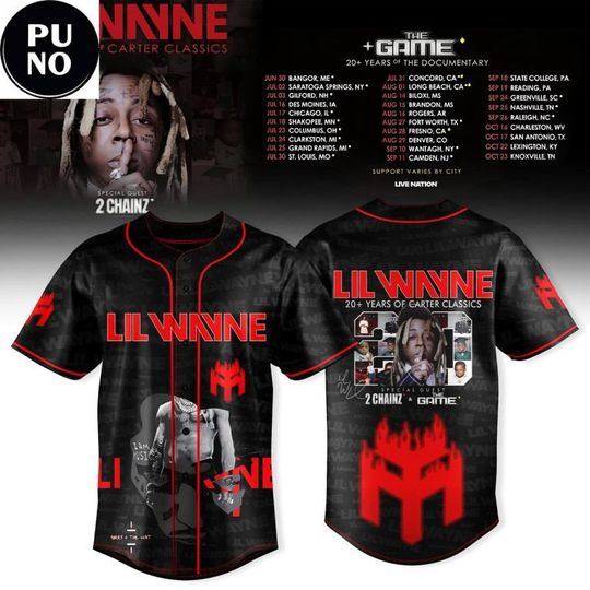 Discover Lil Wayne 20+ Years of Carter Classics 2026 Baseball Jersey
