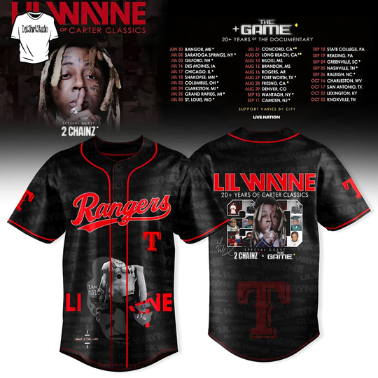 Texas Rangers x Lil Wayne Carter Classics Tour 2026 Edition Baseball Jersey