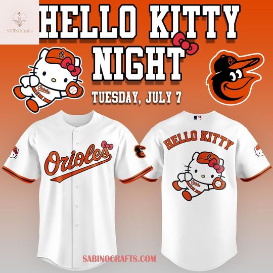 Baltimore Orioles Hello Kitty Night All White Edition 2026 Baseball Jersey