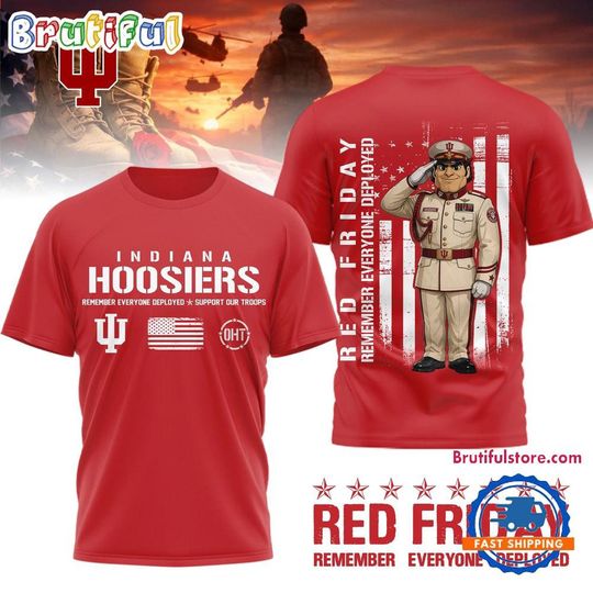 Indiana Hoosiers NCAA Red Friday Remember Everyone Deployed Limited 3D Shirt