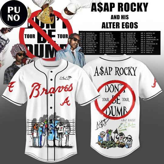 Atlanta Braves x ASAP Rocky Don’t Be Dumb World Tour 2026 Baseball Jersey