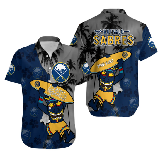 Personalized Buffalo Sabres Tropical Tiki Hawaiian Shirt Hockey Aloha Shirt