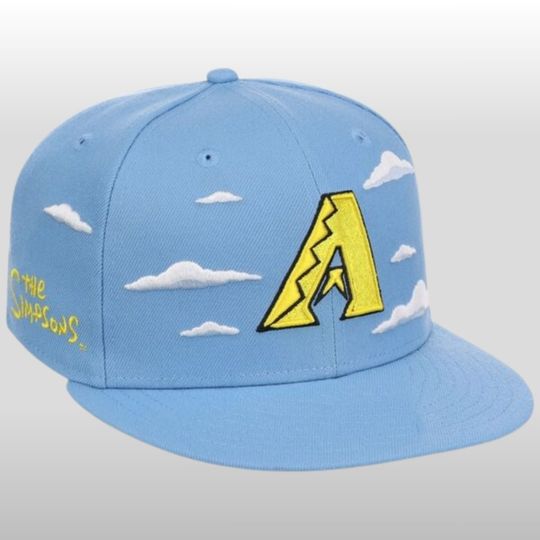 Arizonna Diamondbacks The Simpsons Clouds Embroidered Flat Bill Cap, 2026 Gameday Merch, Baseball Hat
