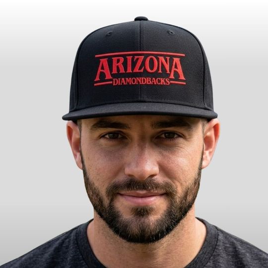2026 Arizonna Diamondbacks Stranger Things Night Embroidered Flat Bill Cap, 2026 Gameday Merch, Sport Hat