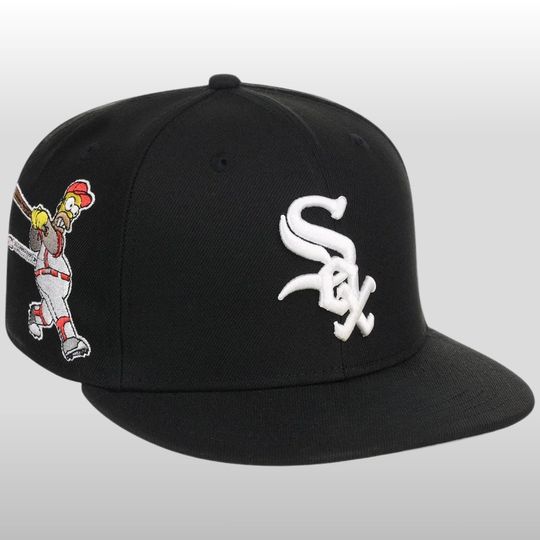 Chicago White Sox The Simpsons Clouds Embroidered Flat Bill Cap, 2026 Gameday Merch, Baseball Hat