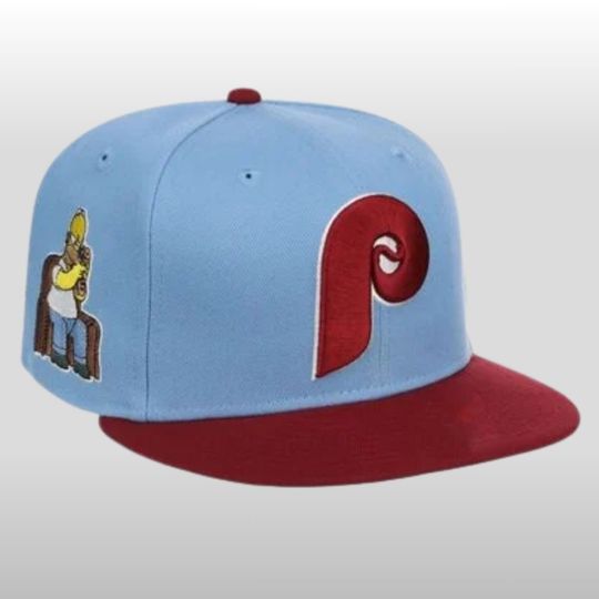 Philadelphia Phillies Simpsons Embroidered Flat Bill Cap, 2026 Gameday Merch, Sport Hat