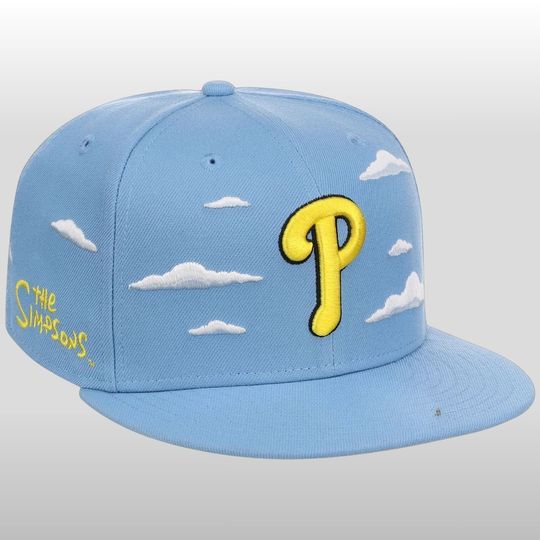 Philadelphia Phillies The Simpsons Clouds Embroidered Flat Bill Cap, 2026 Gameday Merch, Sport Hat