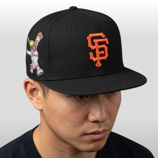 San Francisco Giants The Simpsons Embroidered Flat Bill Cap, 2026 Gameday Merch, Sport Hat