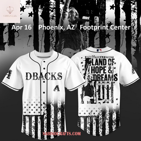 Arizonna Diamondbacks Bruce Springsteen Land of Hope & Dreams Tour 2026 Jersey